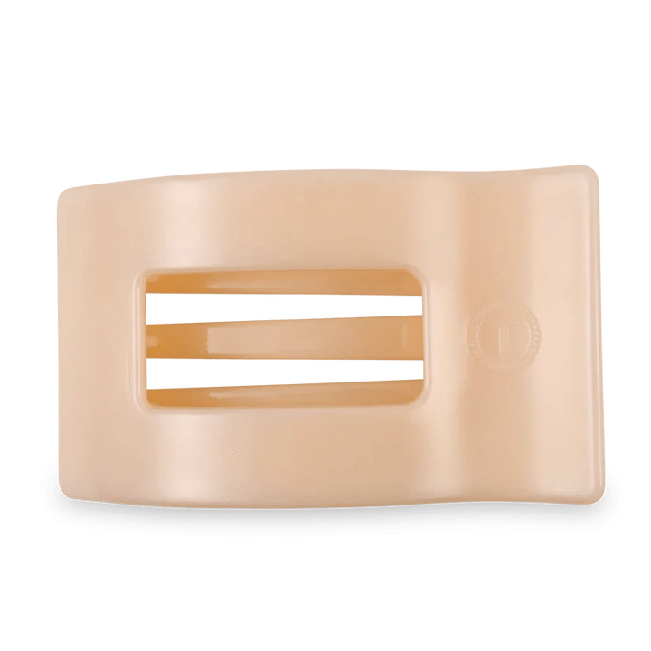 Teleties Fashion Almond Beige Large Flat Rectangle Hair Clips