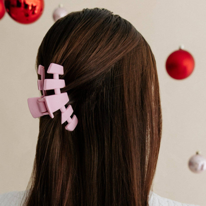 TELETIES Fashion Classic Hair Clip | Medium | Merry Pinkmas