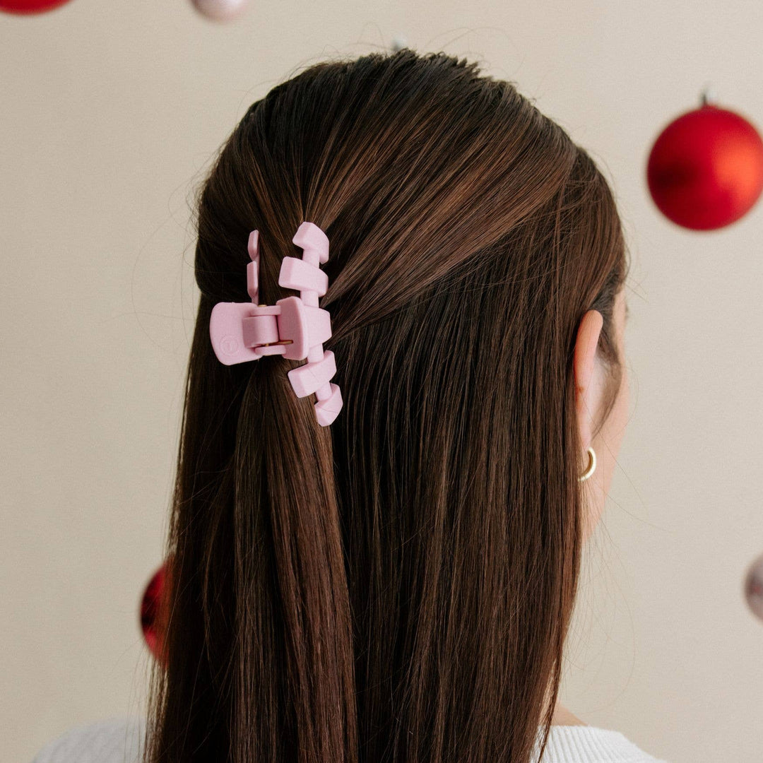 TELETIES Fashion Classic Hair Clip | Small | Merry Pinkmas