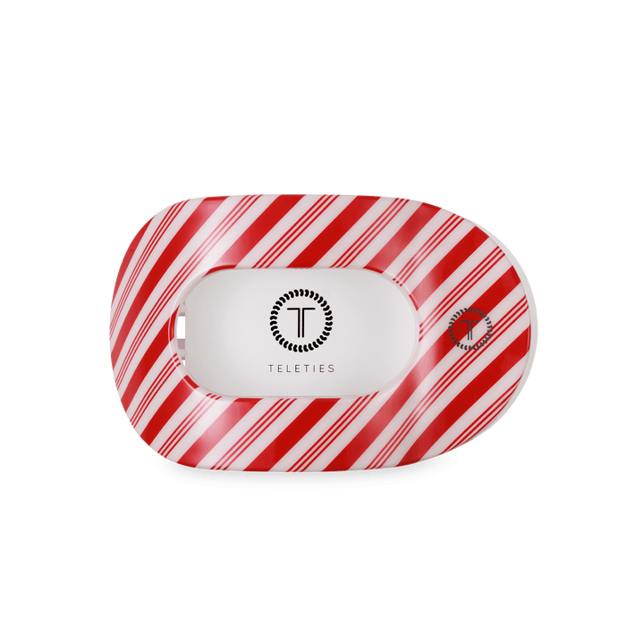 TELETIES Fashion Flat Round Hair Clip | Medium | Candy Cane Crush