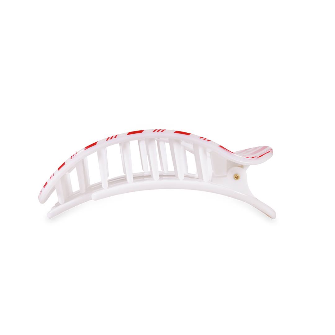 TELETIES Fashion Flat Round Hair Clip | Medium | Candy Cane Crush