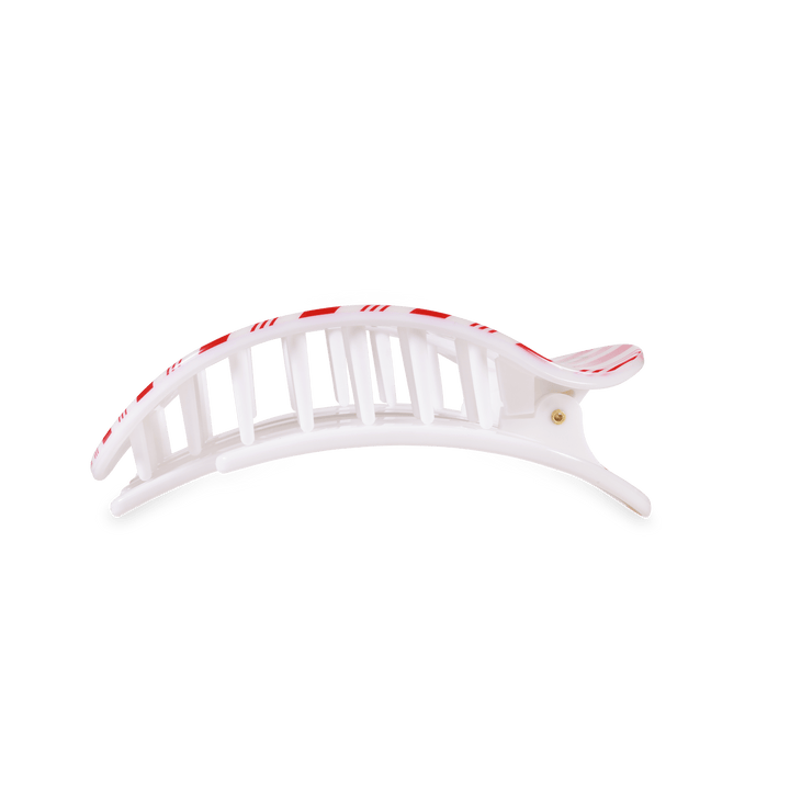 TELETIES Fashion Flat Round Hair Clip | Medium | Candy Cane Crush