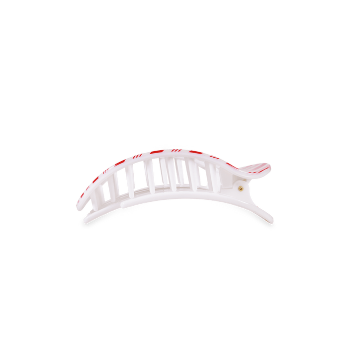 TELETIES Fashion Flat Round Hair Clip | Small | Candy Cane Crush