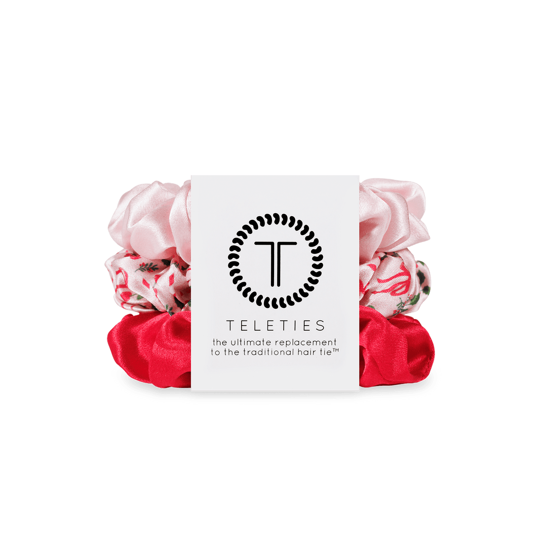 TELETIES Fashion Silk Hair Scrunchies | Large | Blushmas
