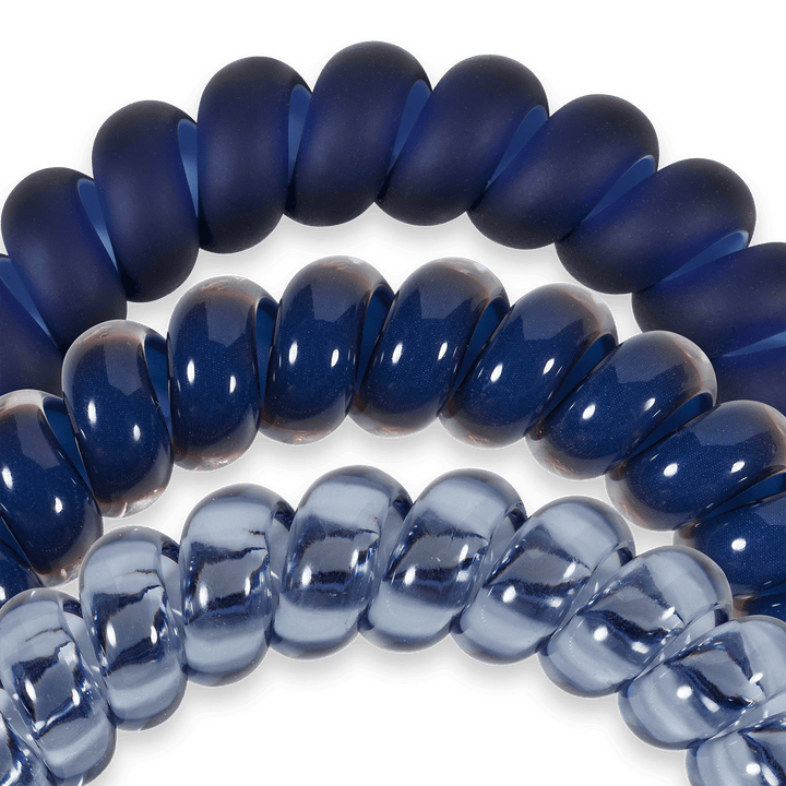 TELETIES Fashion Spiral Hair Coils | Large | Nightfall Navy Hair Ties
