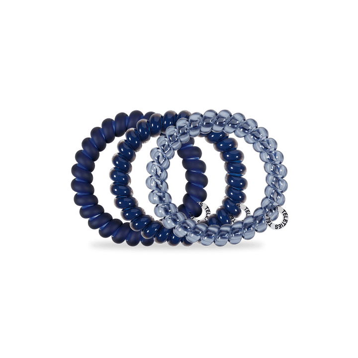 TELETIES Fashion Spiral Hair Coils | Large | Nightfall Navy Hair Ties