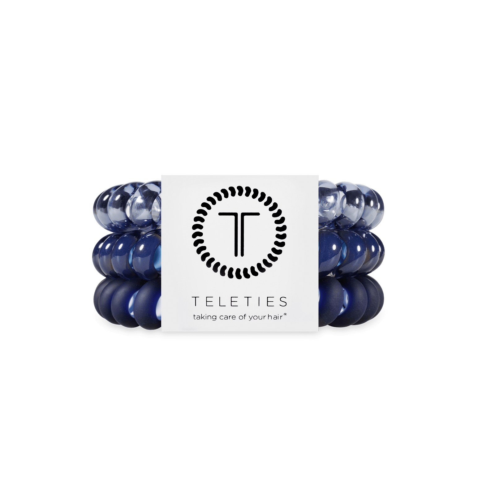TELETIES Fashion Spiral Hair Coils | Large | Nightfall Navy Hair Ties