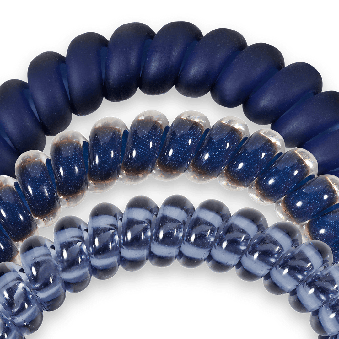 TELETIES Fashion Spiral Hair Coils | Small | Nightfall Navy Hair Ties