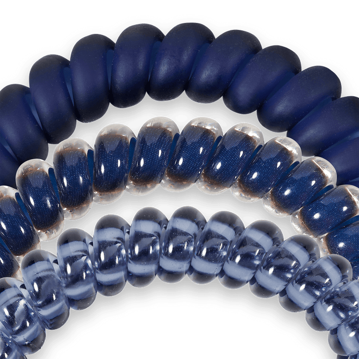 TELETIES Fashion Spiral Hair Coils | Small | Nightfall Navy Hair Ties