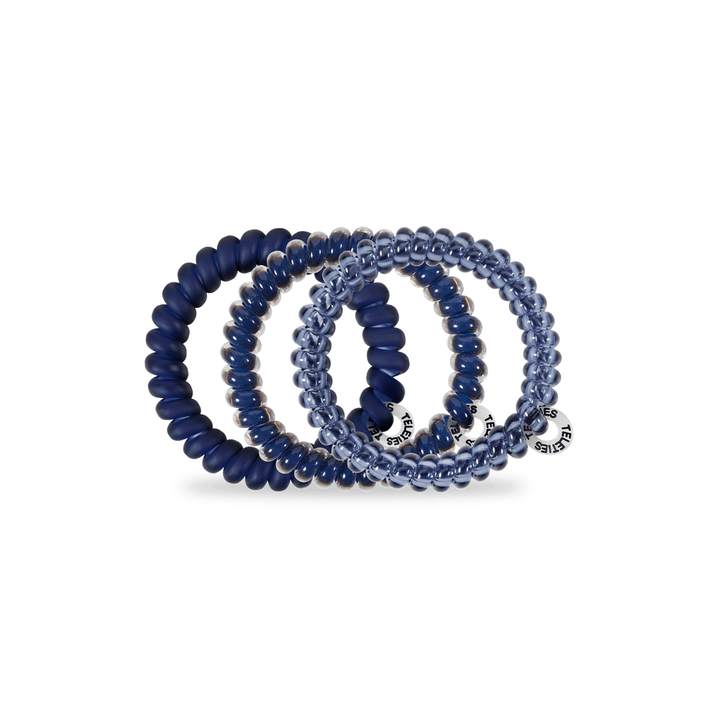 TELETIES Fashion Spiral Hair Coils | Small | Nightfall Navy Hair Ties