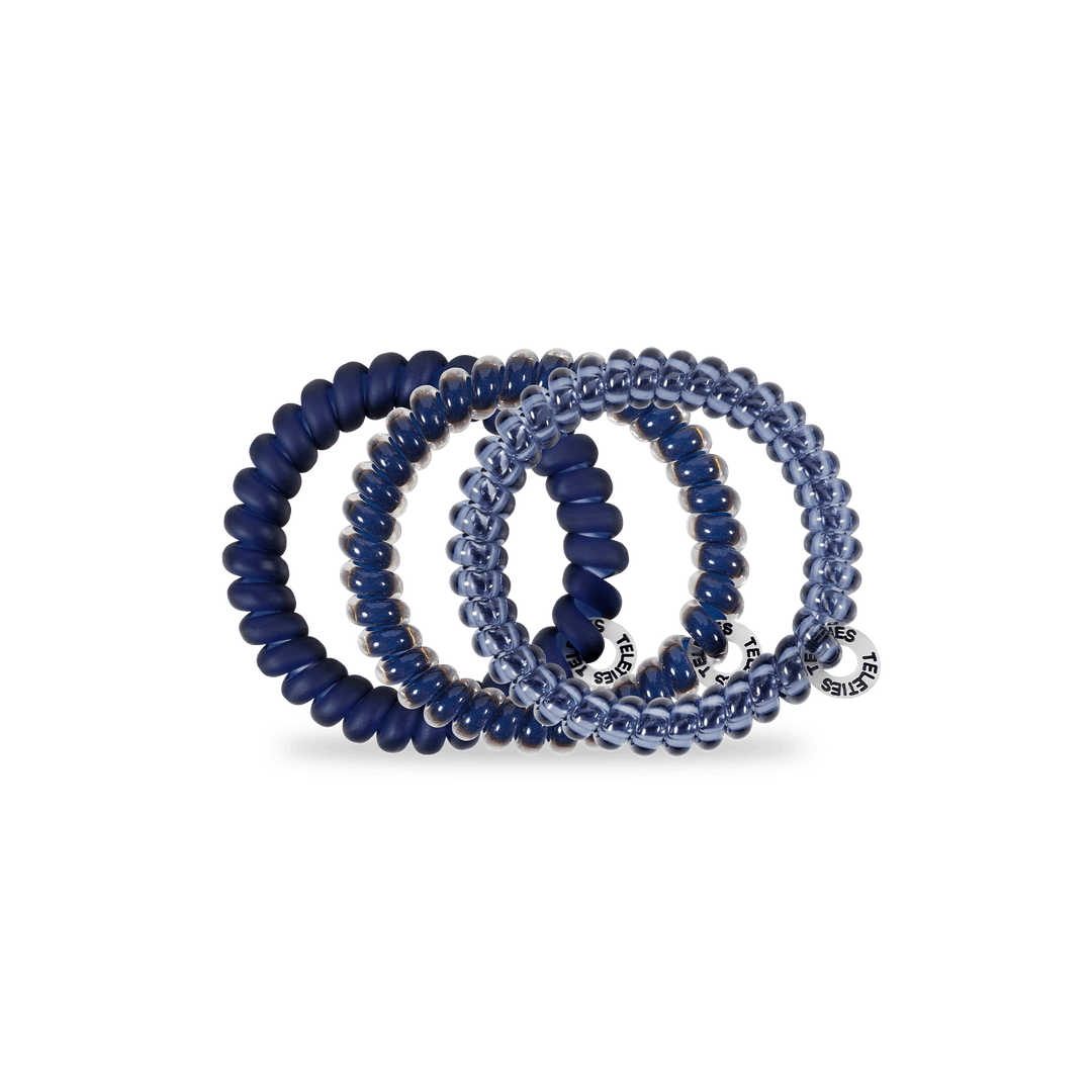 TELETIES Fashion Spiral Hair Coils | Small | Nightfall Navy Hair Ties