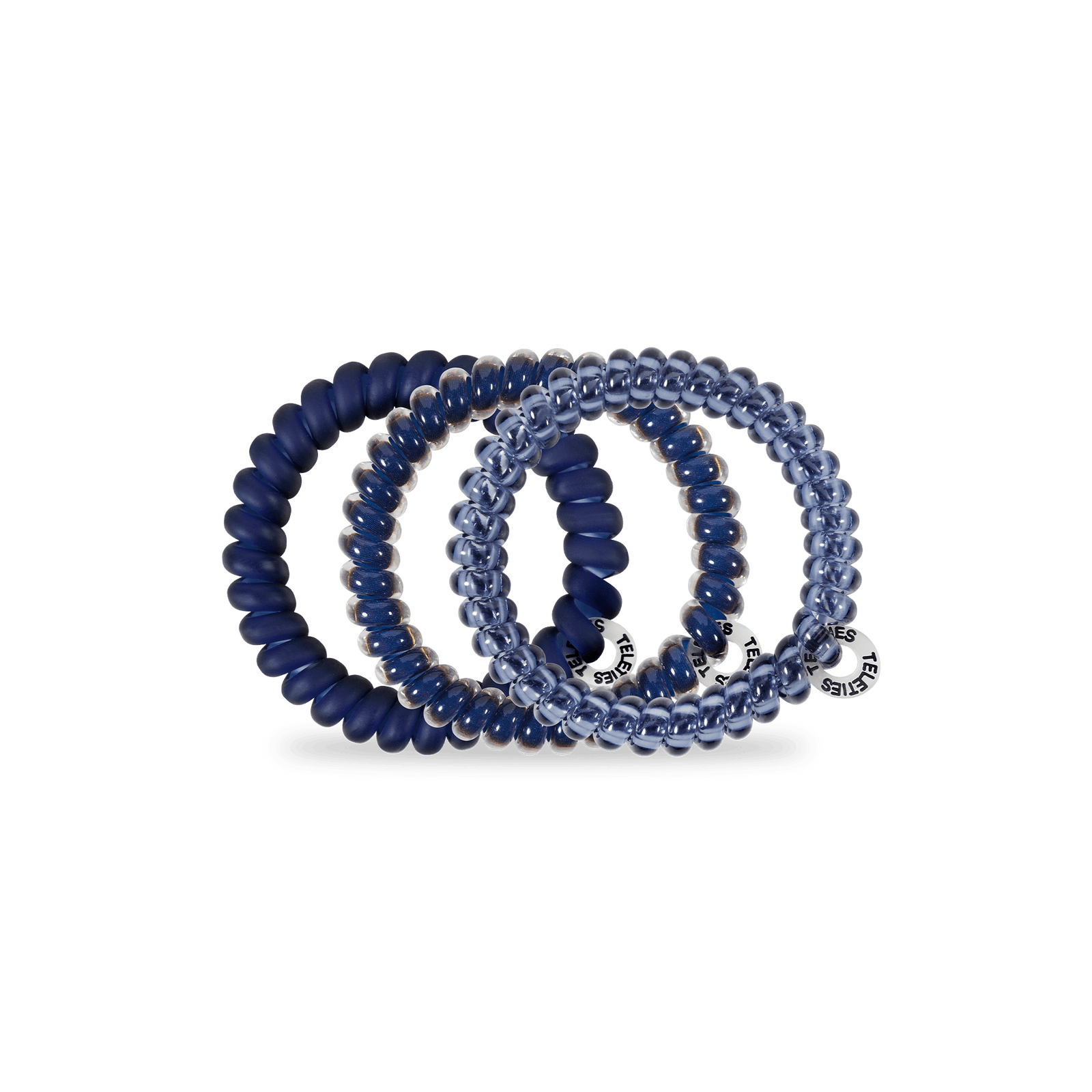TELETIES Fashion Spiral Hair Coils | Small | Nightfall Navy Hair Ties
