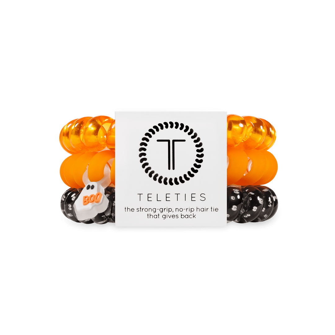 TELETIES Fashion Teleties Spiral Hair Coils | Large | Fa-BOO-lous Hair Ties