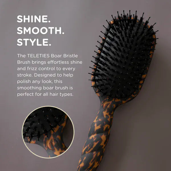 TELETIES Gifts Boar Bristle Hair Brush - Tortoise