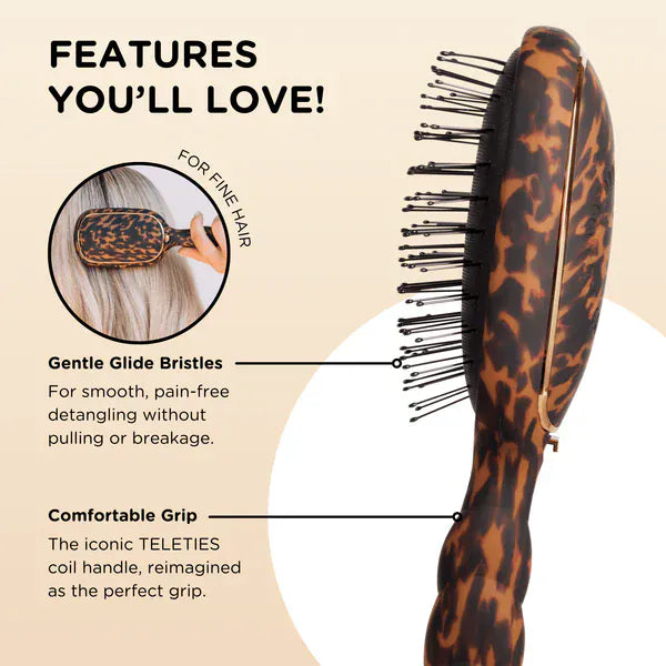 TELETIES Gifts Detangler Hair Brush for Fine Hair – Tortoise