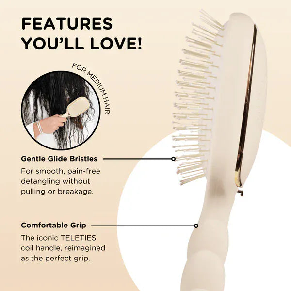 TELETIES Gifts Detangler Hair Brush for Medium Hair – Tan
