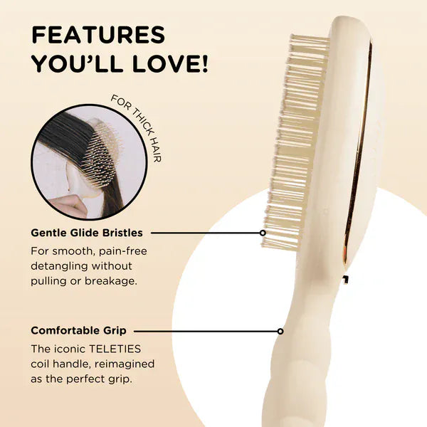 TELETIES Gifts Detangler Hair Brush for Thick Hair – Tan