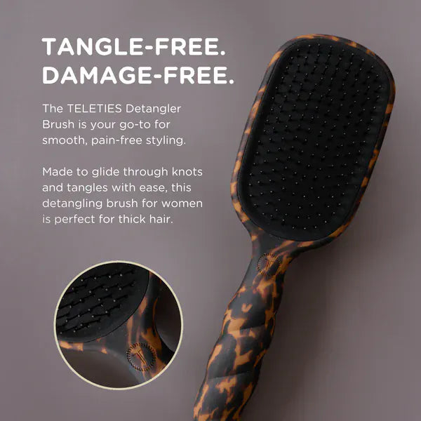TELETIES Gifts Detangler Hair Brush for Thick Hair – Tortoise
