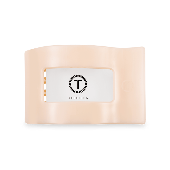 TELETIES Gifts Flat Rectangle Hair Clip | Medium | Almond Beige