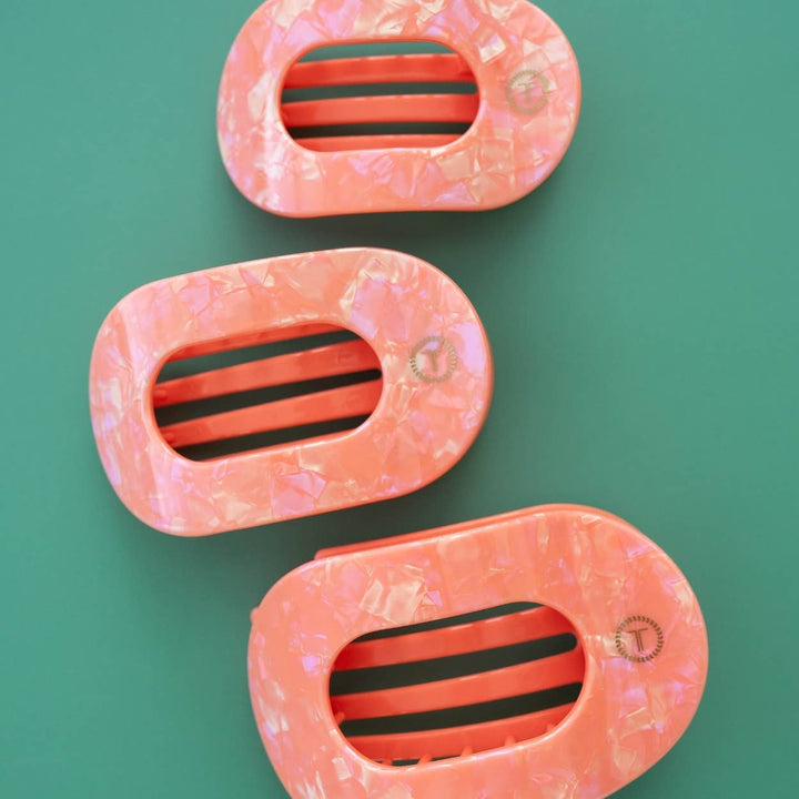 TELETIES Gifts Flat Round Hair Clip | Large | Dreamsicle