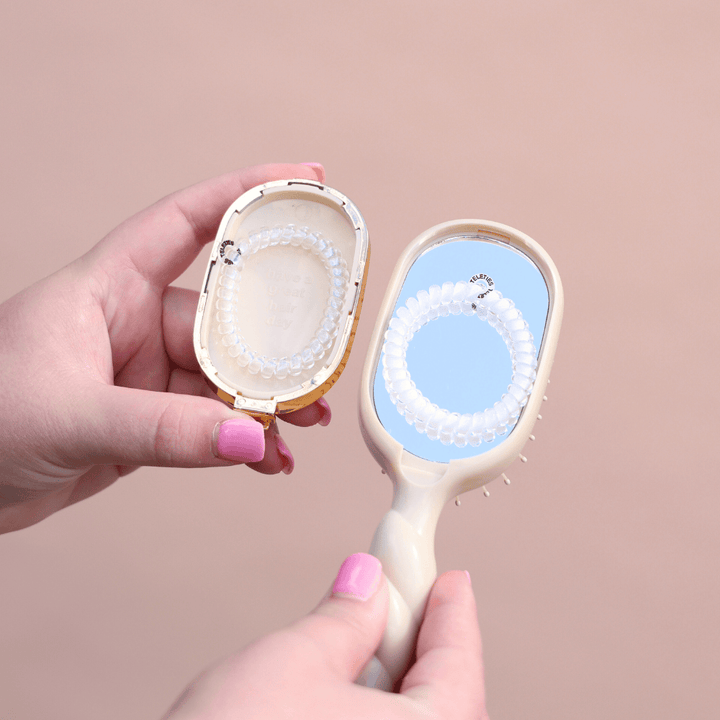 TELETIES Gifts Mini Detangler Brush for Medium Hair - Tan