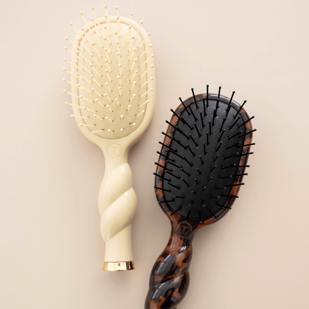 TELETIES Gifts Mini Detangler Brush for Medium Hair - Tan