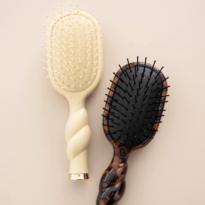 TELETIES Gifts Mini Detangler Brush for Medium Hair - Tan