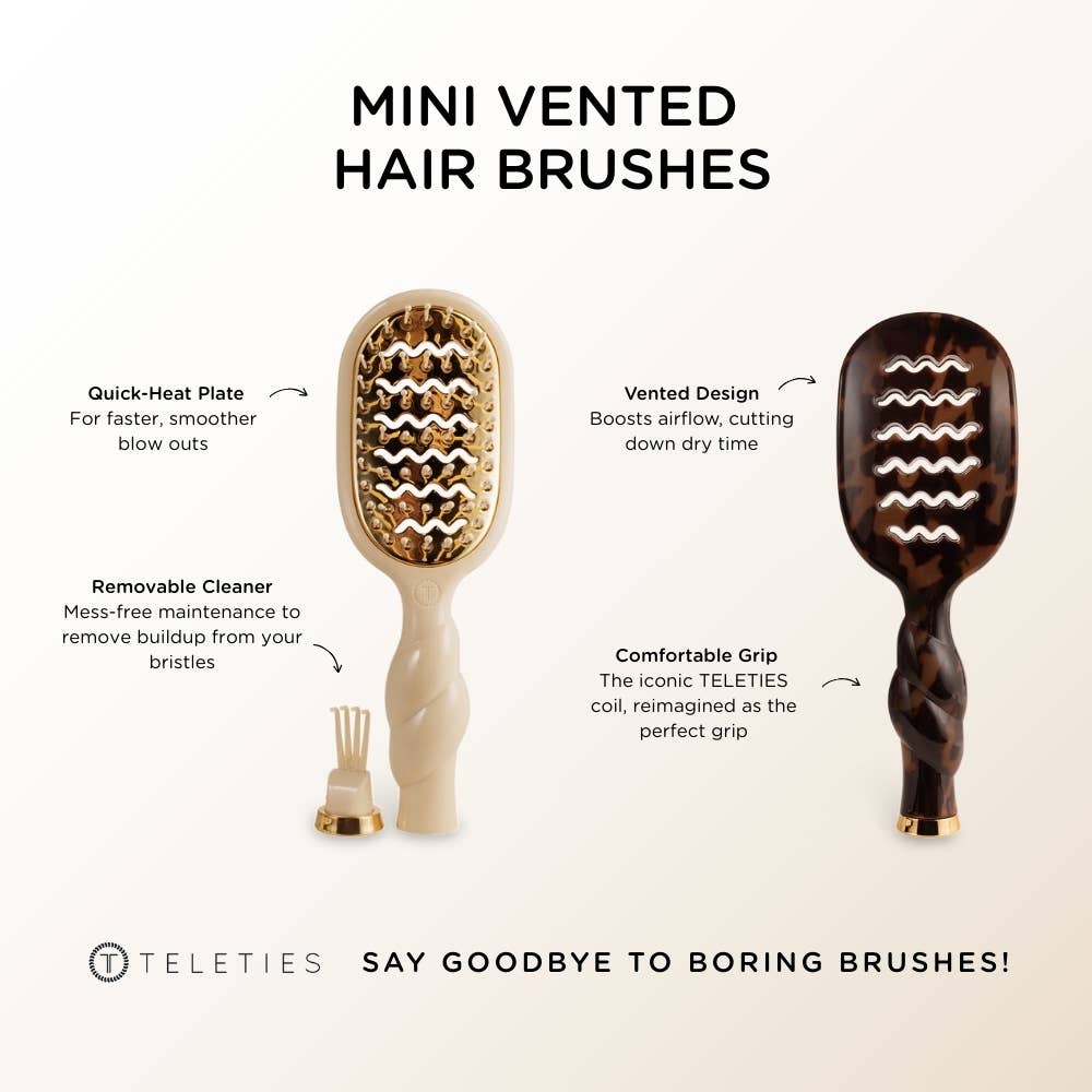 TELETIES Gifts Mini Vented Brush | Tortoise