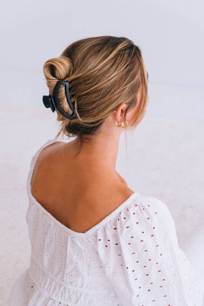 TELETIES Gifts Open Hair Clip | Med. | Jet Black