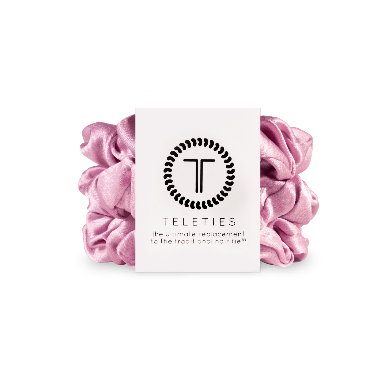 TELETIES Gifts Silk Scrunchies | Large | I Pink I Love You