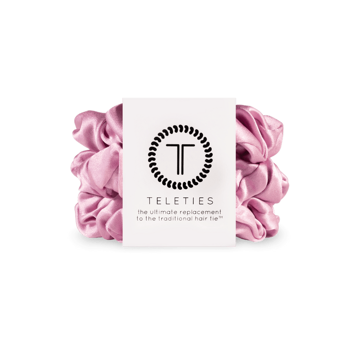TELETIES Gifts Silk Scrunchies | Large | I Pink I Love You