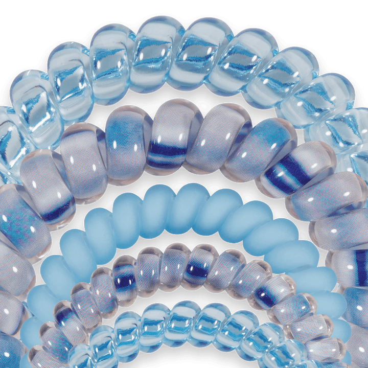 TELETIES Gifts Spiral Hair Coils | Mix Pack | Blue Lagoon