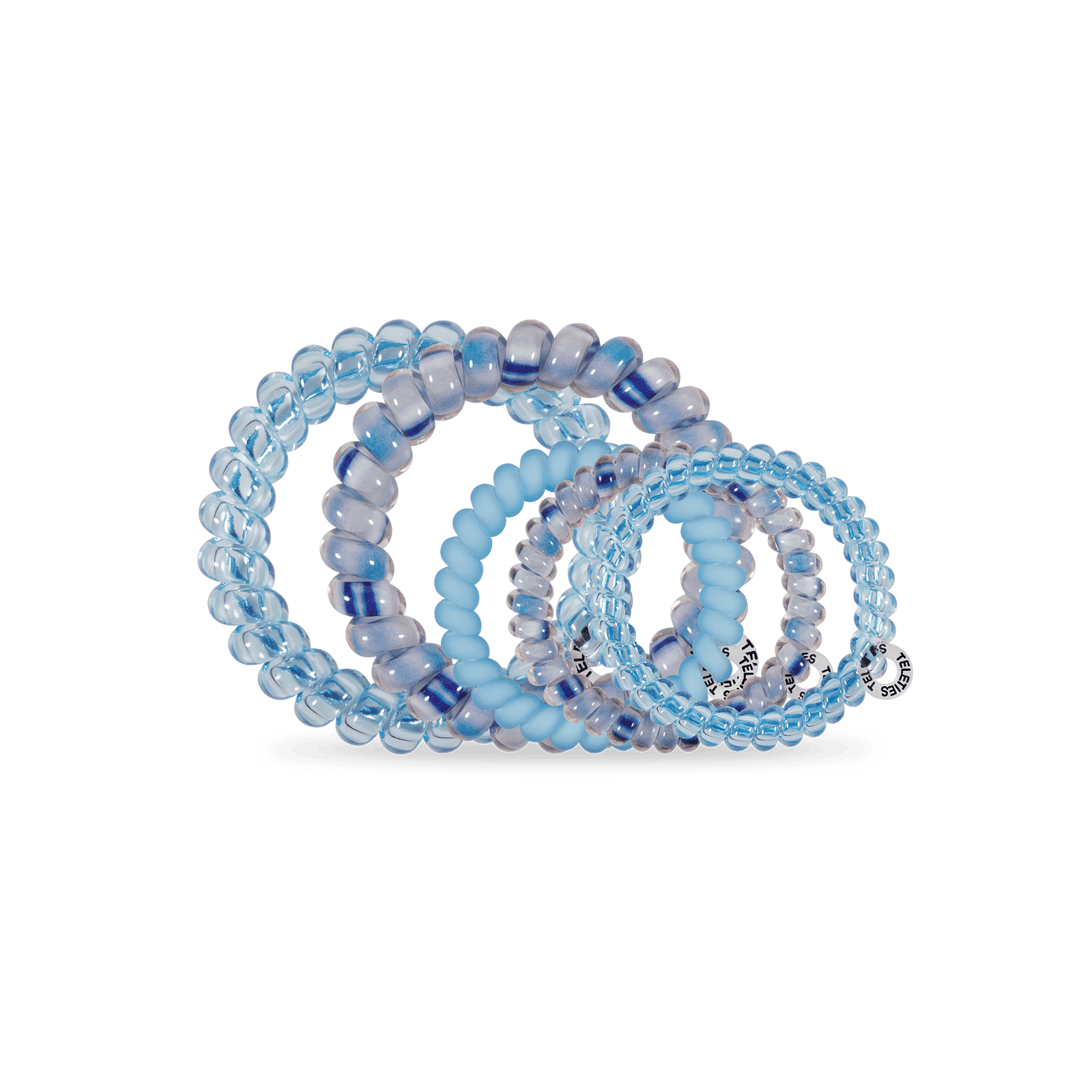 TELETIES Gifts Spiral Hair Coils | Mix Pack | Blue Lagoon