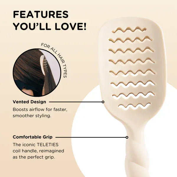 TELETIES Gifts Vented Hair Brush - Tan
