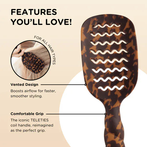 TELETIES Gifts Vented Hair Brush - Tortoise
