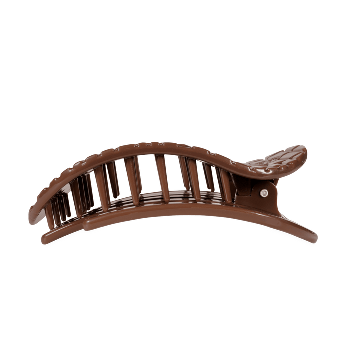 TELETIES Hair Accessories Brown Crocodile Large Flat Round Hair Clip