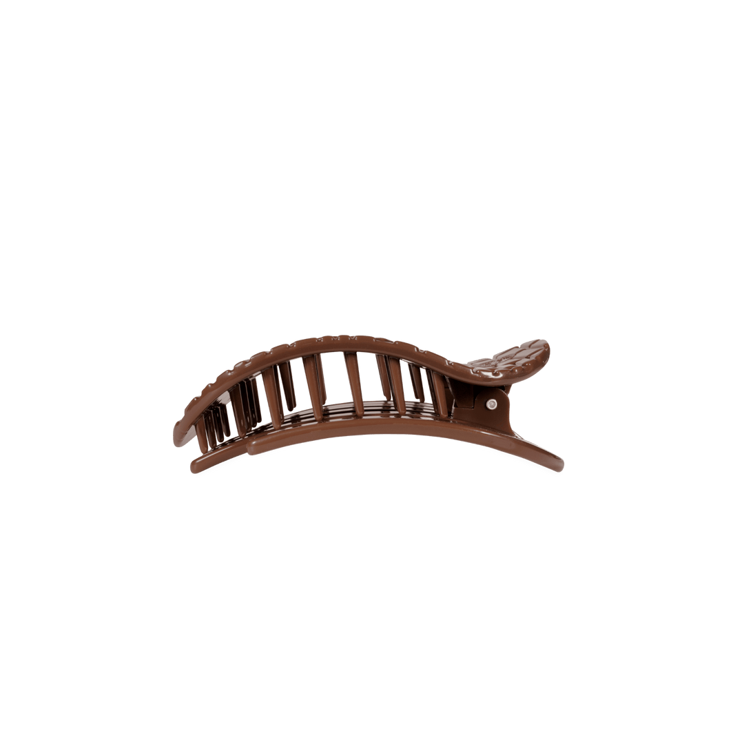 TELETIES Hair Claws &amp; Clips Brown Crocodile Small Flat Round Hair Clip