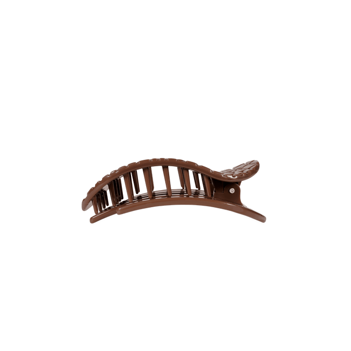 TELETIES Hair Claws &amp; Clips Brown Crocodile Small Flat Round Hair Clip
