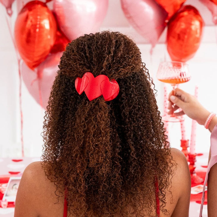 TELETIES Holiday Flat Hair Clip | Medium | Heart to Heart