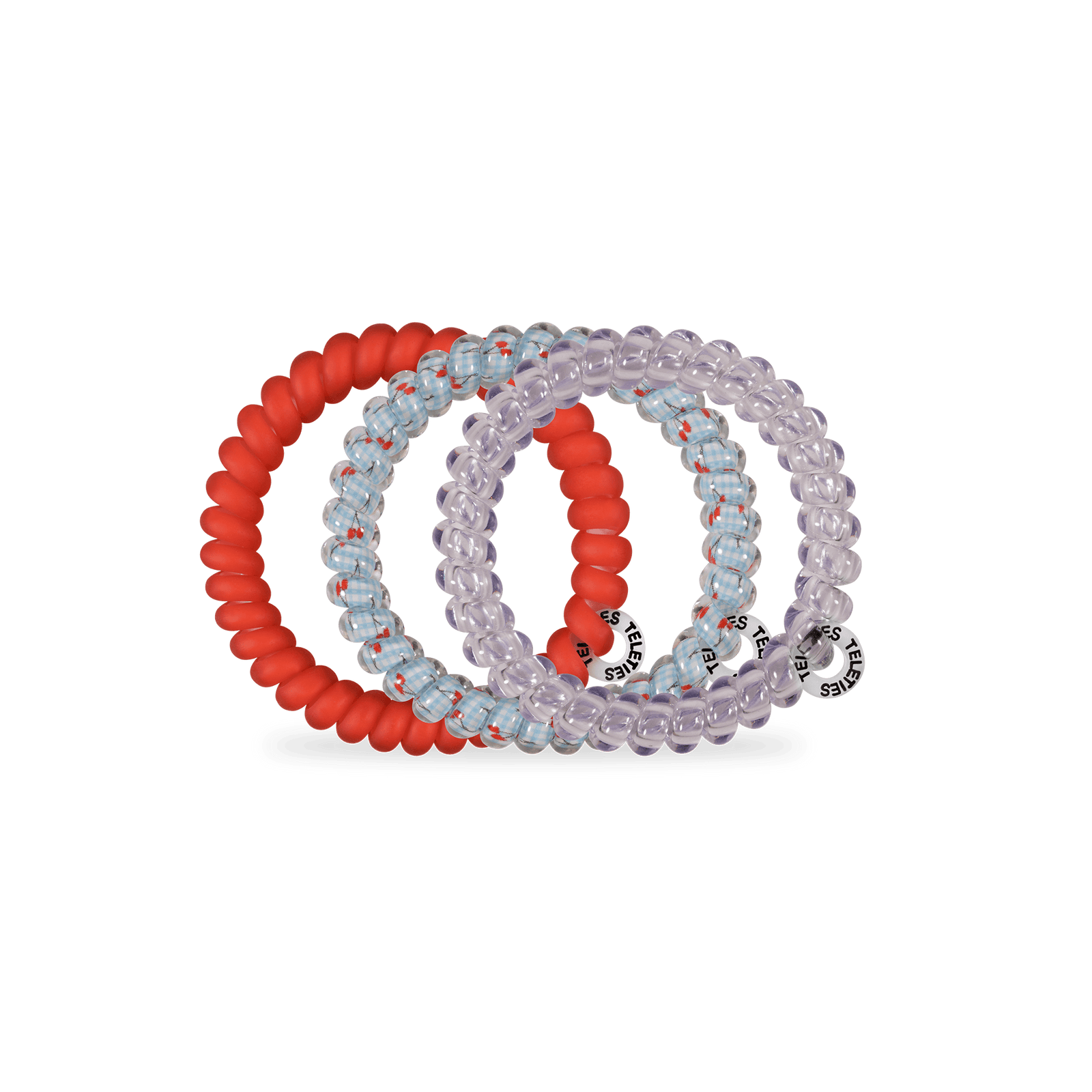 TELETIES Spiral Hair Coils | Small | Basket of Cherries