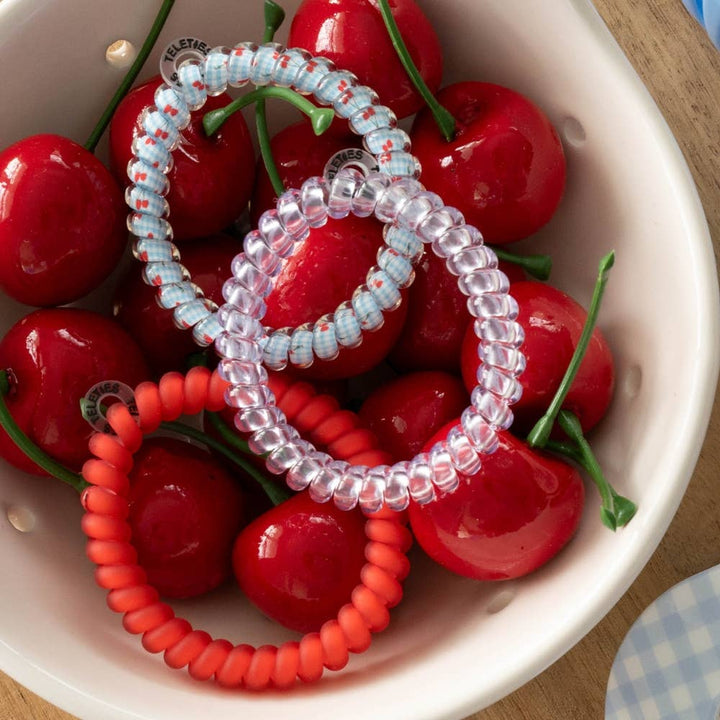 TELETIES Spiral Hair Coils | Small | Basket of Cherries
