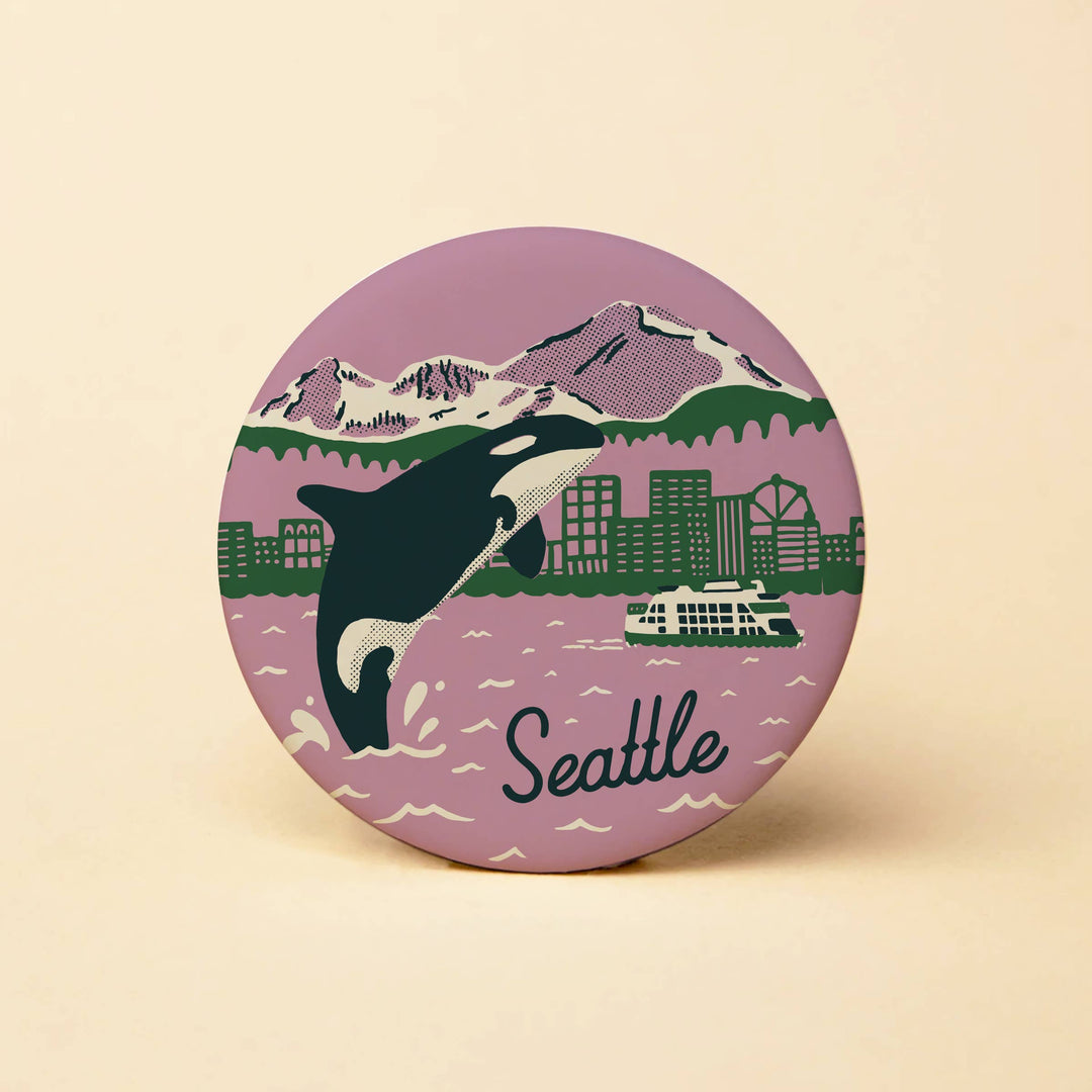 Tender Loving Empire Gifts Seattle Orca Skyline Round Magnet