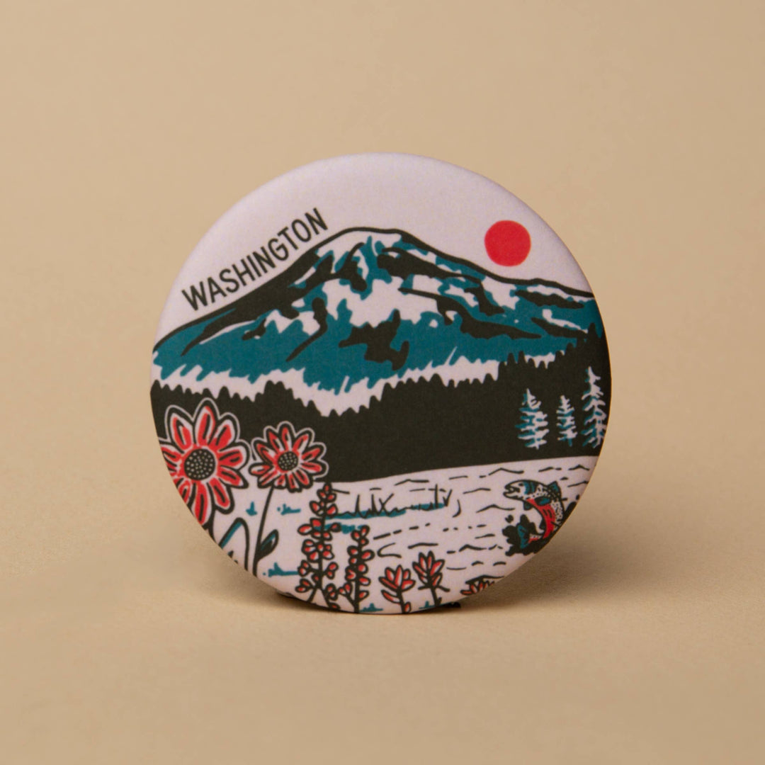 Tender Loving Empire Gifts WA Mountain Lake Round Magnet