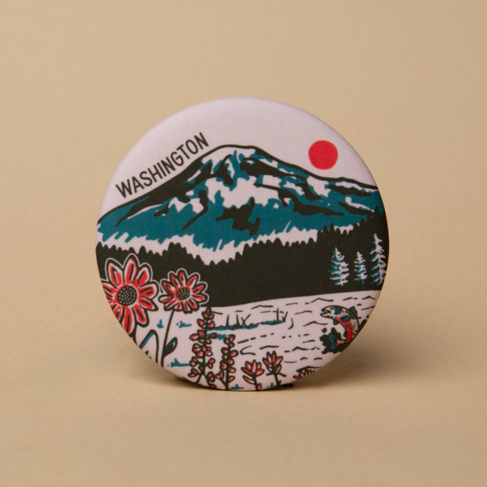 Tender Loving Empire Gifts WA Mountain Lake Round Magnet