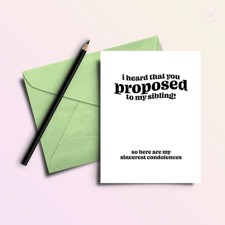 That’s So Andrew Cards Sibling Proposal Funny Engagement Card