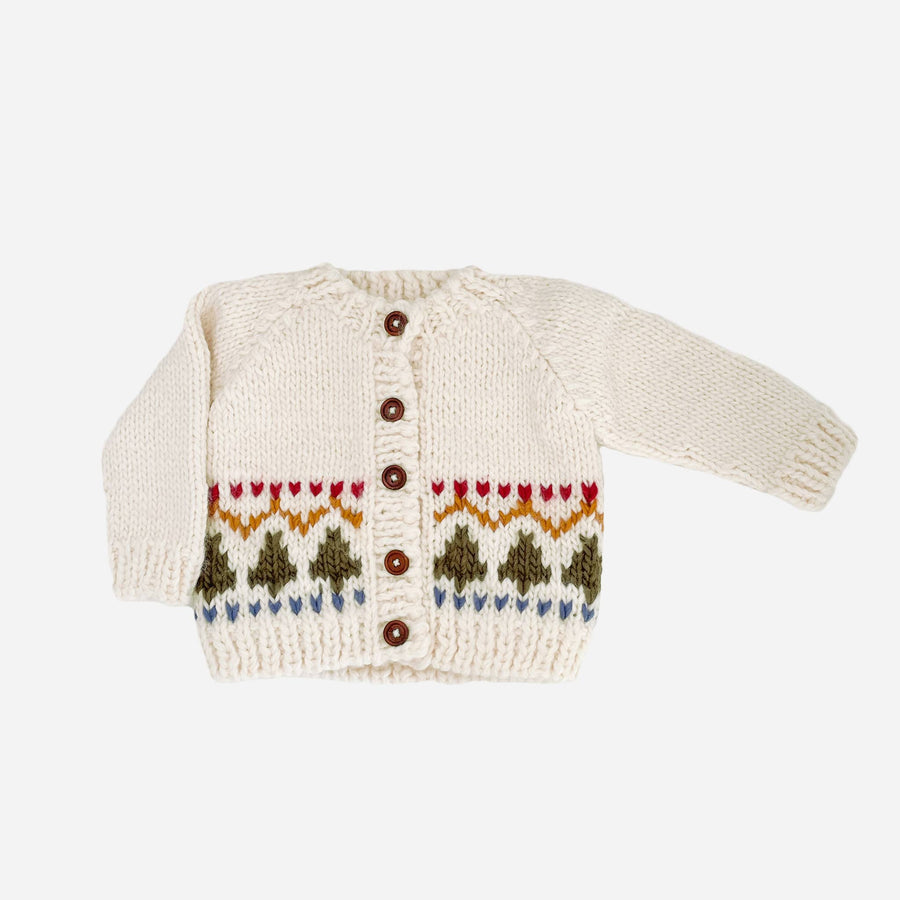 The Blueberry Hill Baby 6-12m Holiday Tree Fair Isle Cardigan Kids Baby Sweater Winter