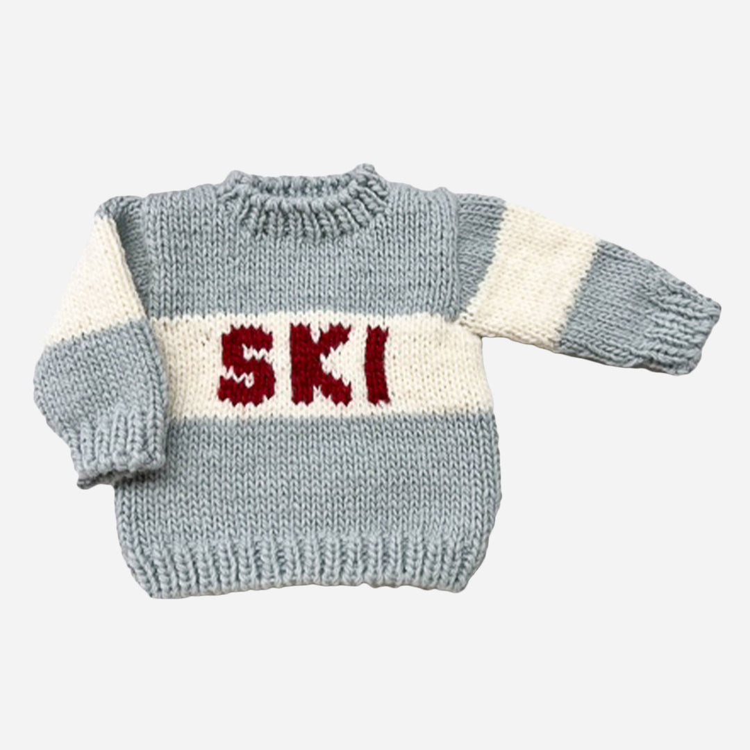 The Blueberry Hill Baby 6-12m Ski Sweater, Bowie Grey Kids Baby Apparel Winter