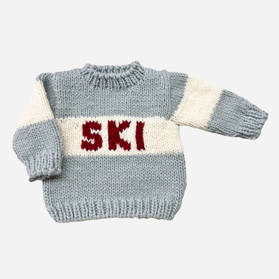The Blueberry Hill Baby 6-12m Ski Sweater, Bowie Grey Kids Baby Apparel Winter
