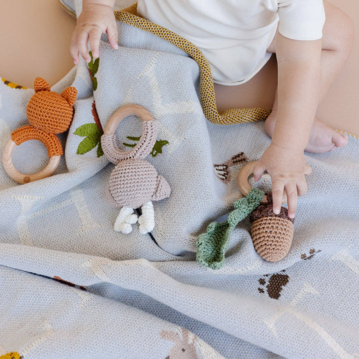 The Blueberry Hill Baby ABC Woodland Blanket Baby Organic Cotton Back to School Kid
