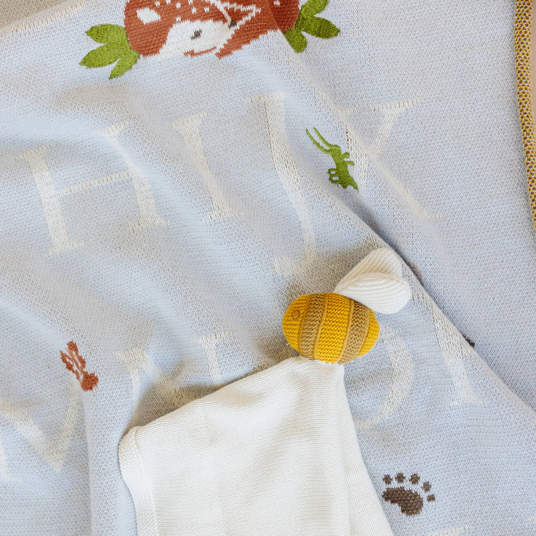 The Blueberry Hill Baby ABC Woodland Blanket Baby Organic Cotton Back to School Kid